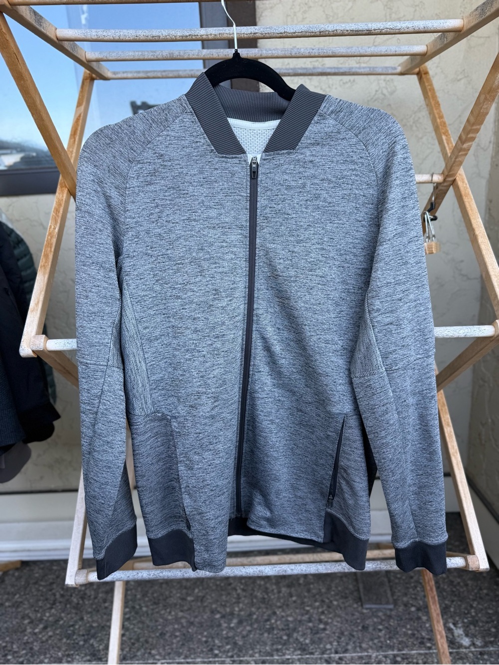 lululemon athletica Gray Men's Bomber-Style Zip Jacket